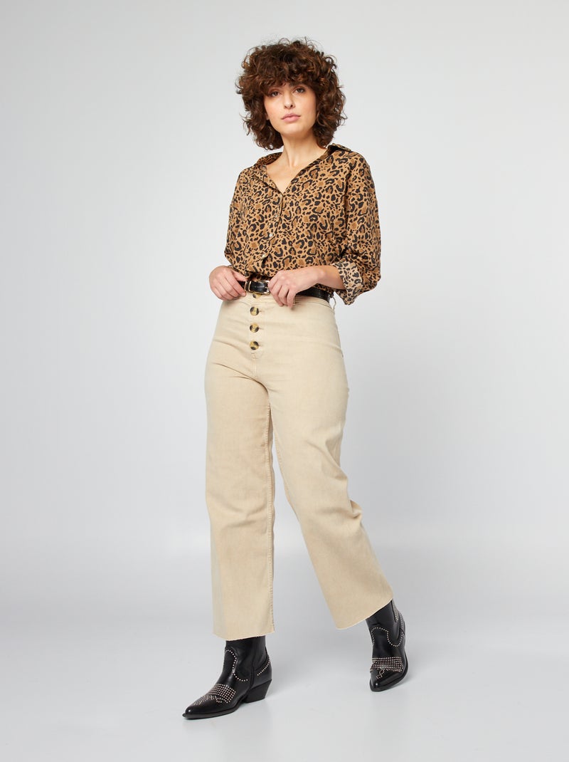 Chemisier fluide Beige - Kiabi