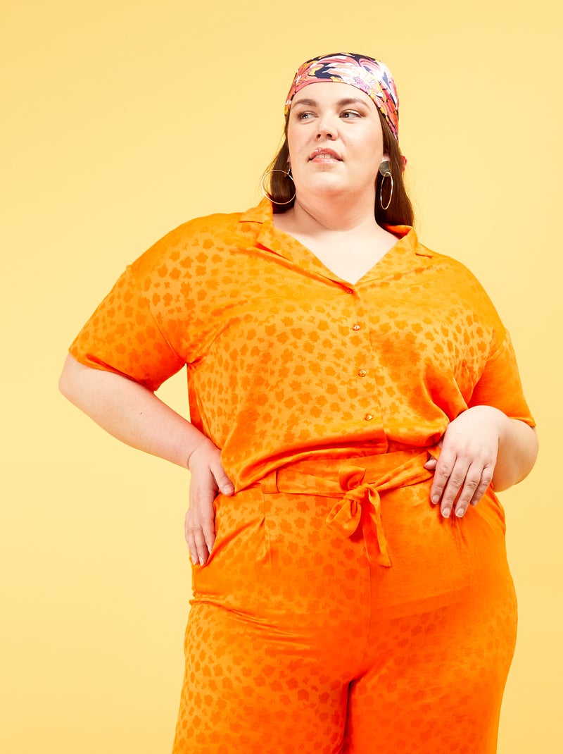 Chemisier fluide col tailleur orange - Kiabi