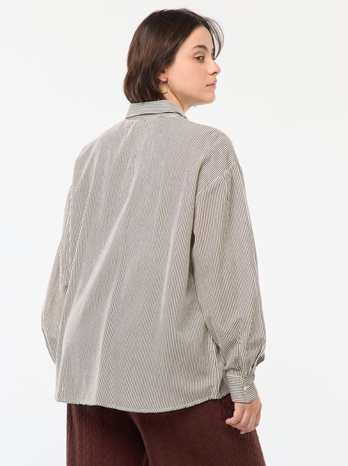 Chemisier fluide en lin mélangé - Kiabi