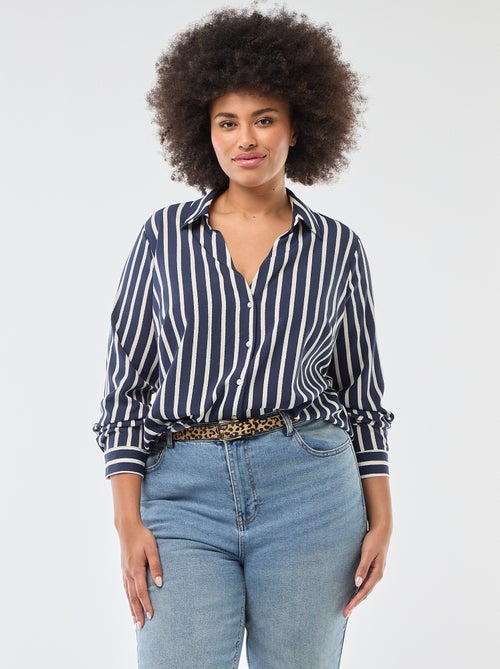 Chemisier fluide en maille crêpe - Kiabi