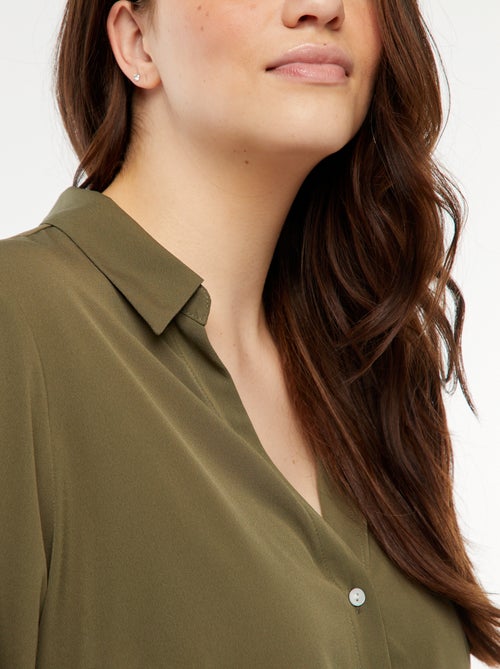 Chemisier fluide en maille crêpe - Kiabi