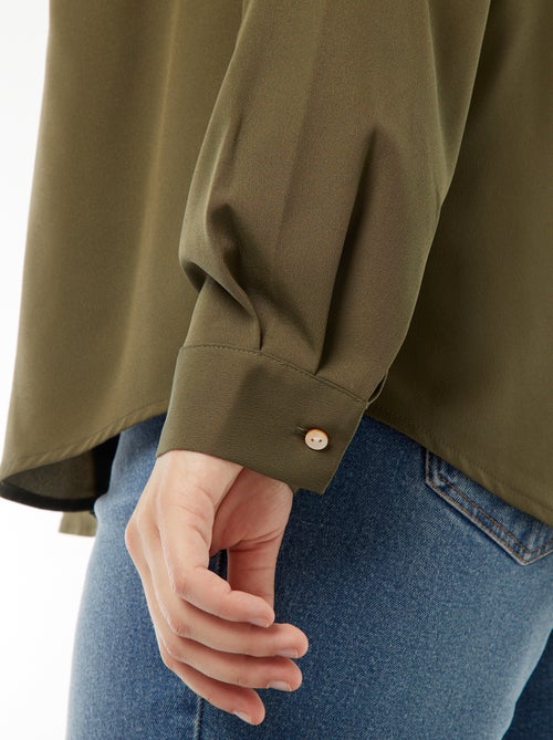 Chemisier fluide en maille crêpe - Kiabi