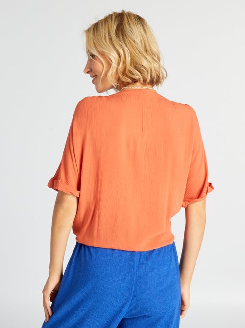 Chemisier fluide en maille crêpée - Kiabi