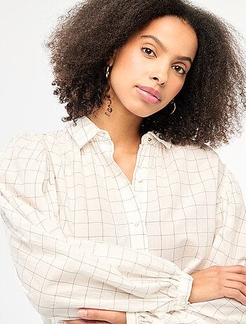Chemisier fluide imprimé carreaux