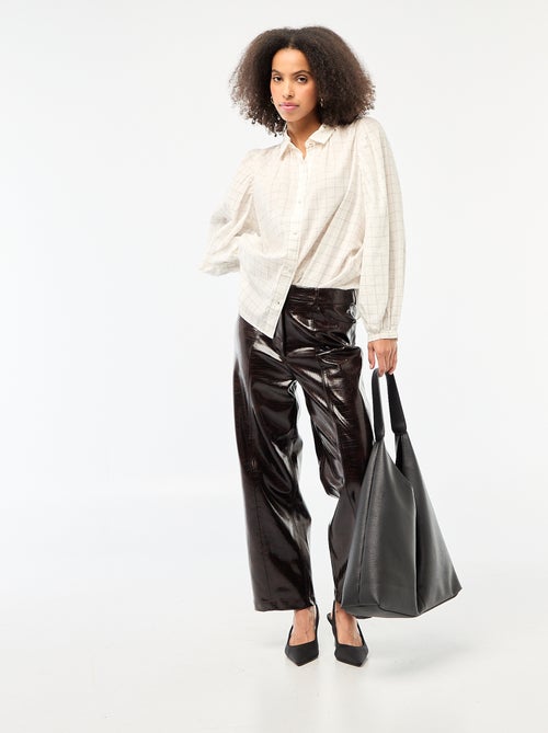 Chemisier fluide imprimé carreaux - Kiabi