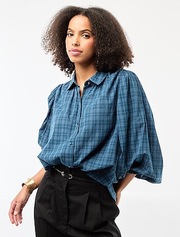 Chemisier fluide imprimé carreaux