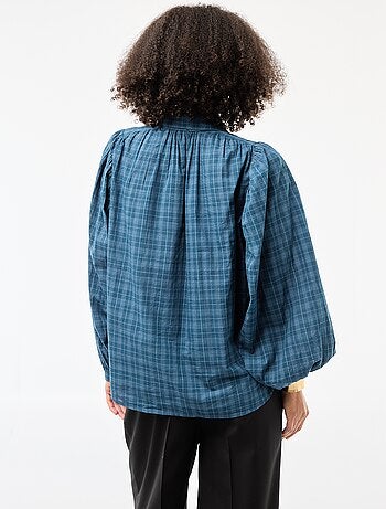 Chemisier fluide imprimé carreaux