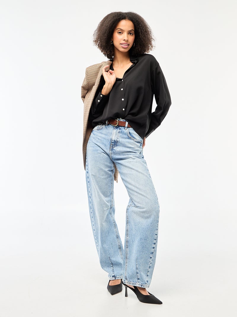 Chemisier fluide Noir - Kiabi