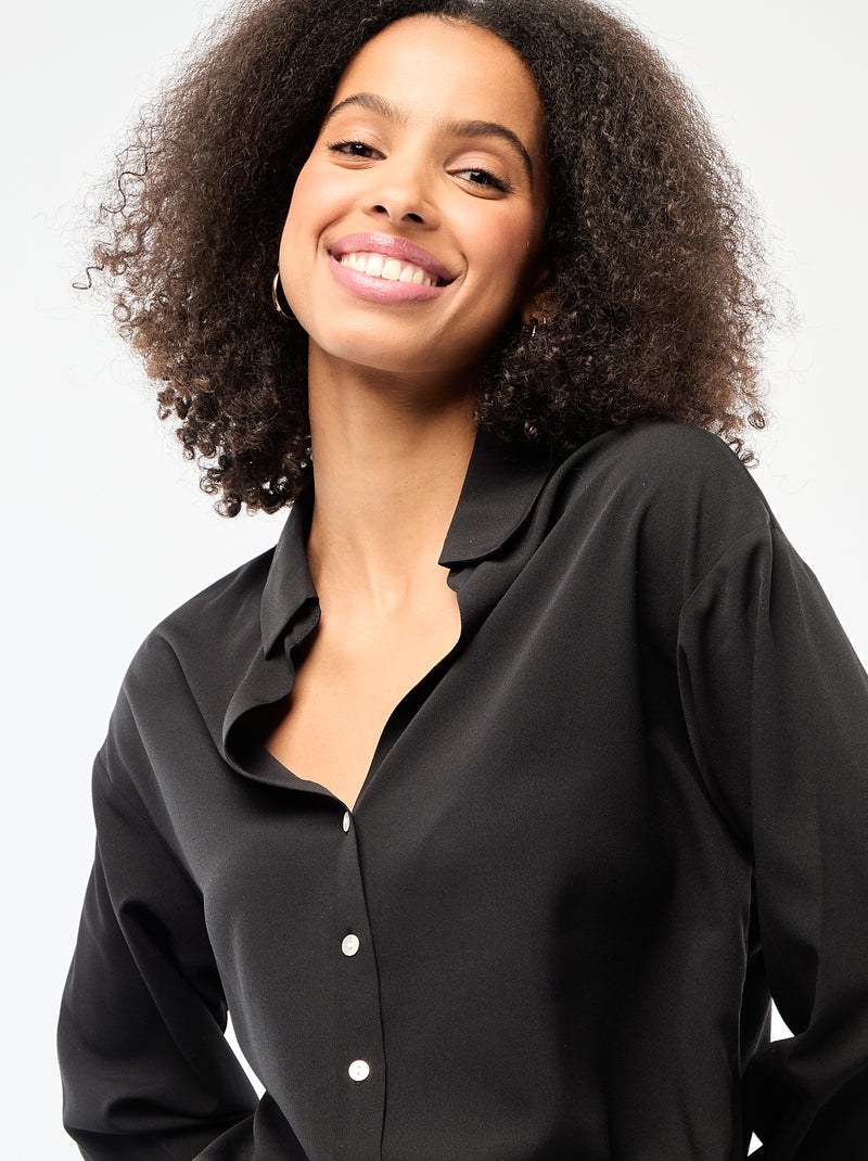 Chemisier fluide Noir - Kiabi