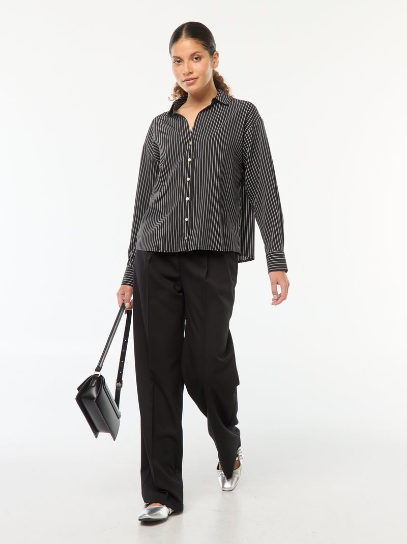 Chemisier fluide Noir/blanc - Kiabi