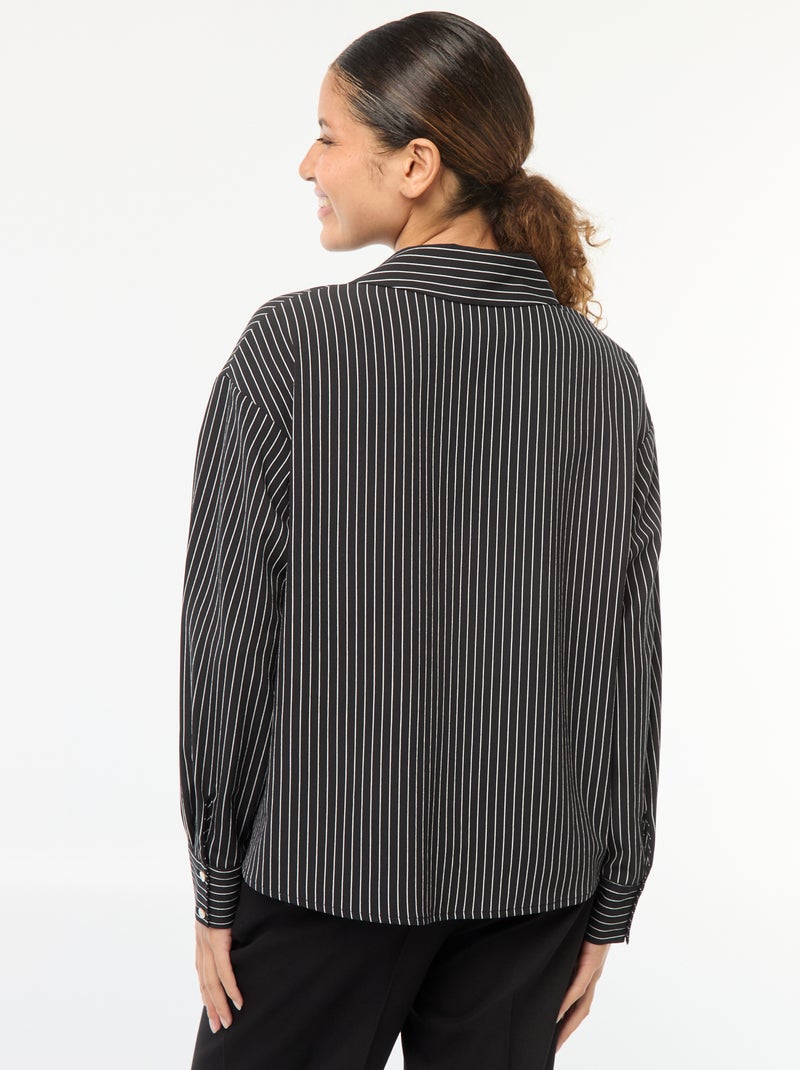 Chemisier fluide Noir/blanc - Kiabi