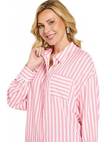 Chemisier fluide rayé long manches longues - Afibel