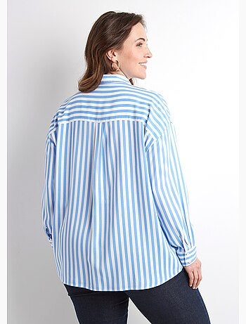Chemisier fluide rayé long manches longues - Afibel