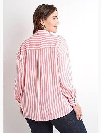 Chemisier fluide rayé long manches longues