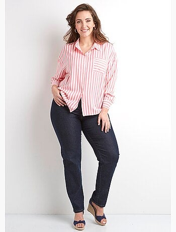 Chemisier fluide rayé long manches longues