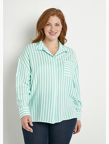 Chemisier fluide rayé long manches longues