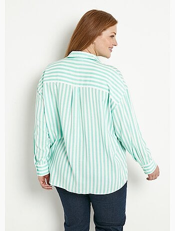 Chemisier fluide rayé long manches longues