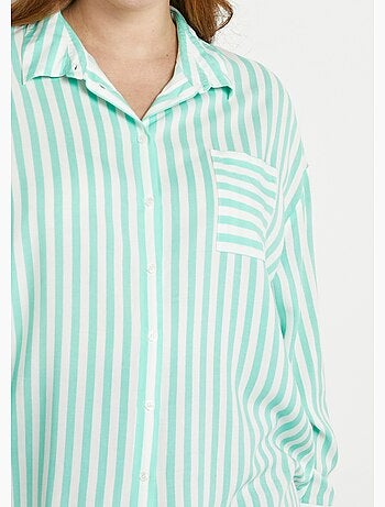 Chemisier fluide rayé long manches longues