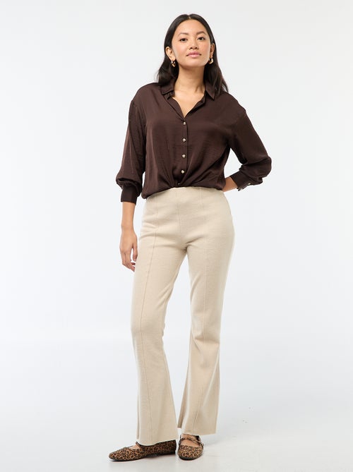 Chemisier fluide satinée avec boutons dorés - Kiabi