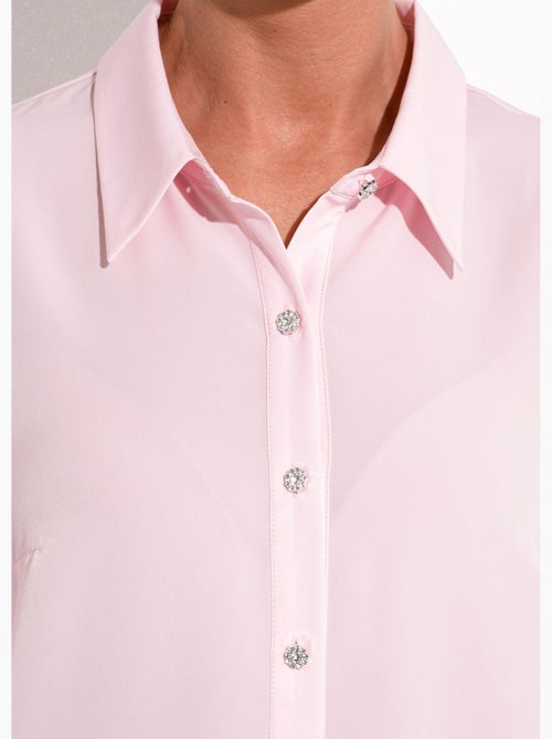 Chemisier fluide uni plissé boutons strass - Afibel - Kiabi