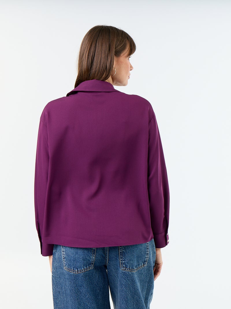 Chemisier fluide uni Violet - Kiabi