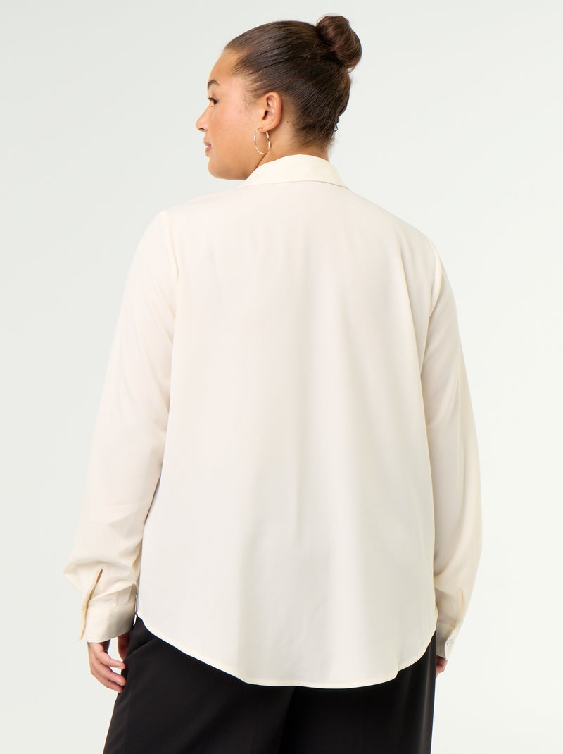 Chemisier fluide unie Beige - Kiabi