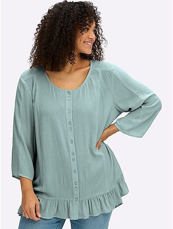 Chemisier Froissé Volants Fantaisie - Taille Standard - Sheego