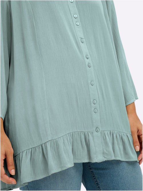 Chemisier Froissé Volants Fantaisie - Taille Standard - Sheego - Kiabi Chemisier Froissé Volants Fantaisie - Taille Standard - Sheego - Kiabi