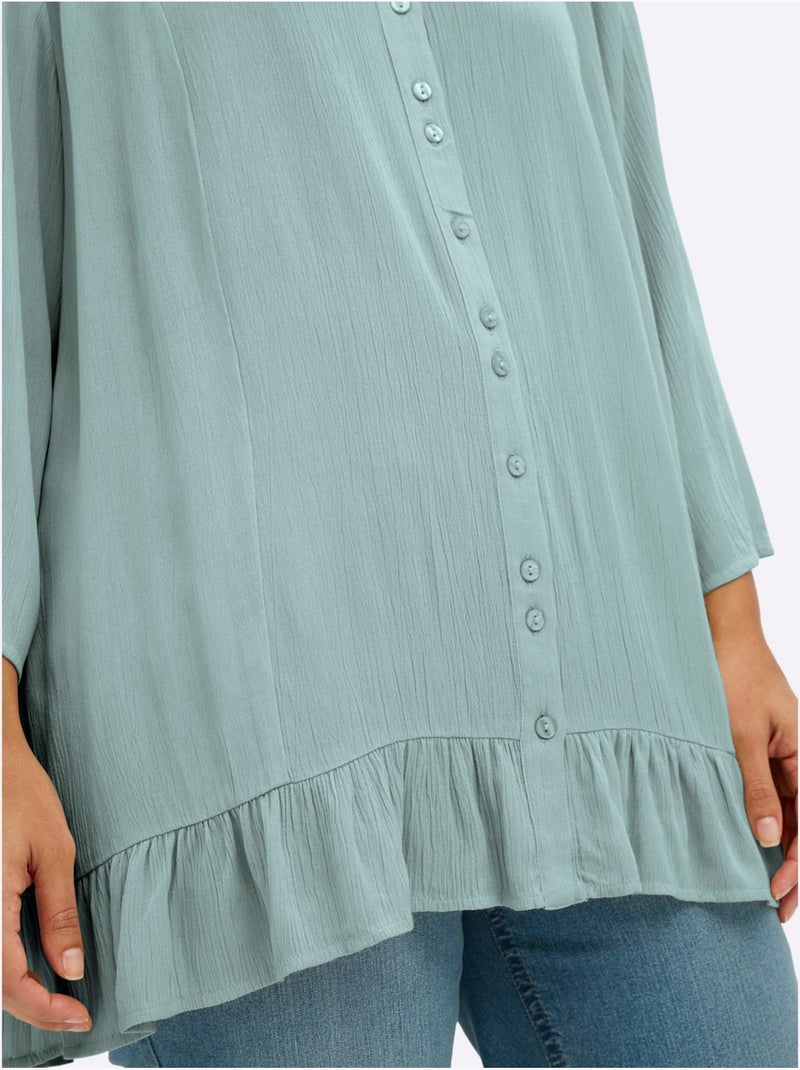 Chemisier Froissé Volants Fantaisie - Taille Standard - Sheego Menthe - Kiabi