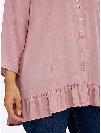 Chemisier Froissé Volants Fantaisie - Taille Standard - Sheego