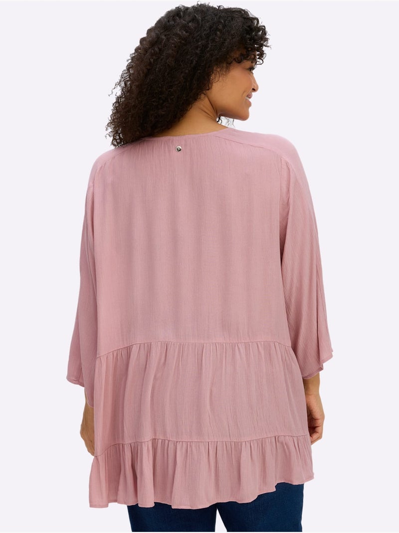 Chemisier Froissé Volants Fantaisie - Taille Standard - Sheego Rose - Kiabi