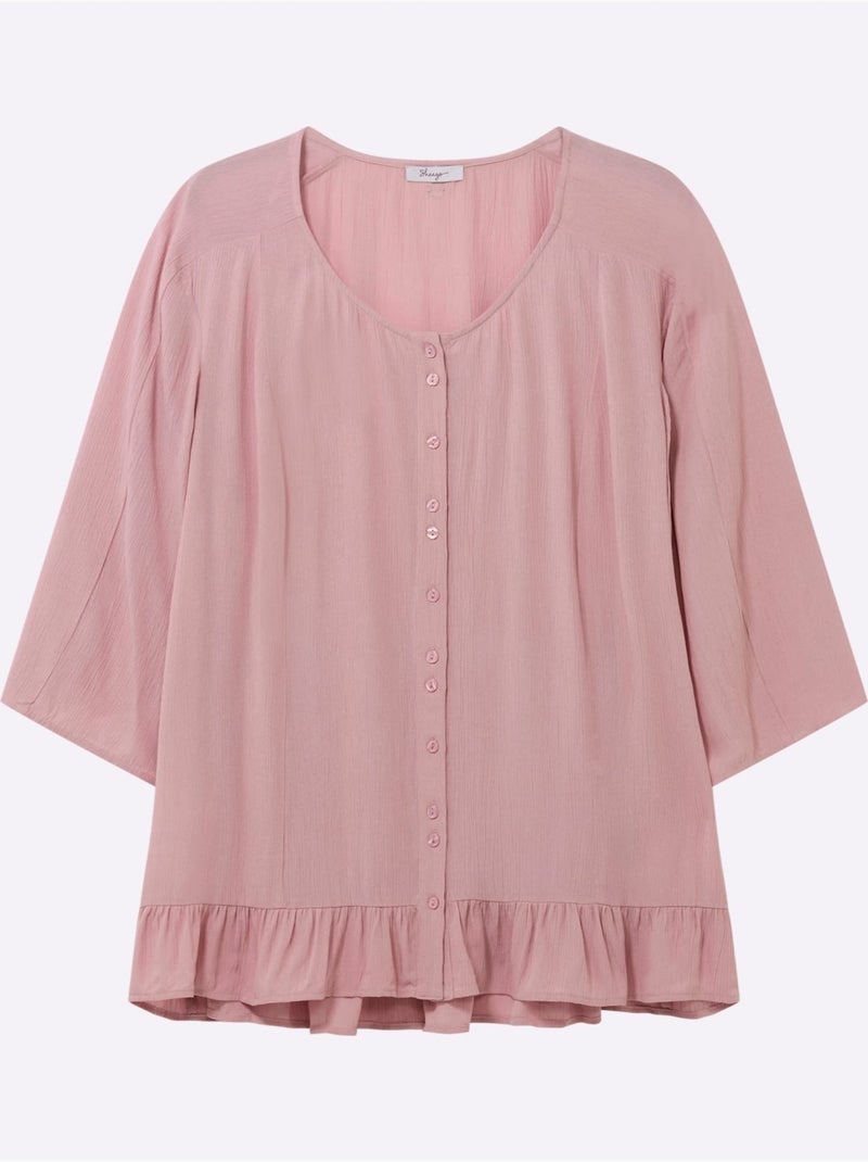 Chemisier Froissé Volants Fantaisie - Taille Standard - Sheego Rose - Kiabi