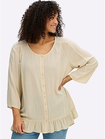 Chemisier Froissé Volants Fantaisie - Taille Standard - Sheego