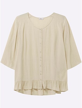 Chemisier Froissé Volants Fantaisie - Taille Standard - Sheego