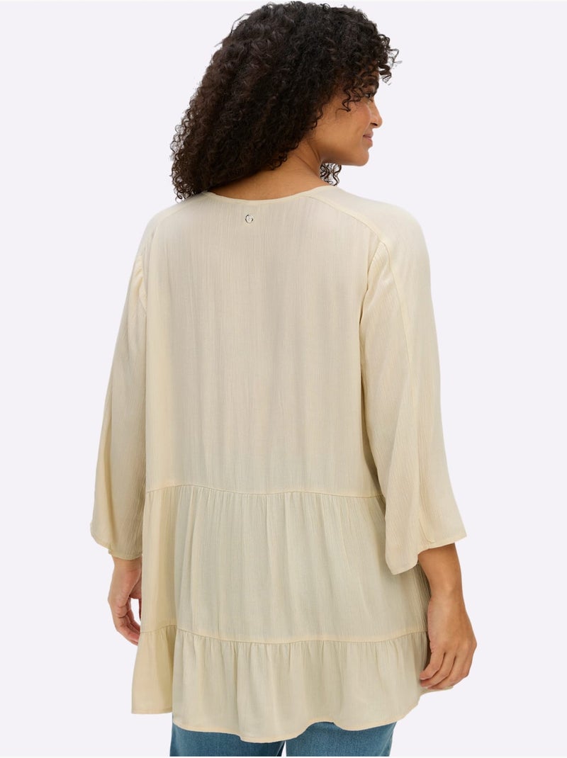 Chemisier Froissé Volants Fantaisie - Taille Standard - Sheego Sable - Kiabi