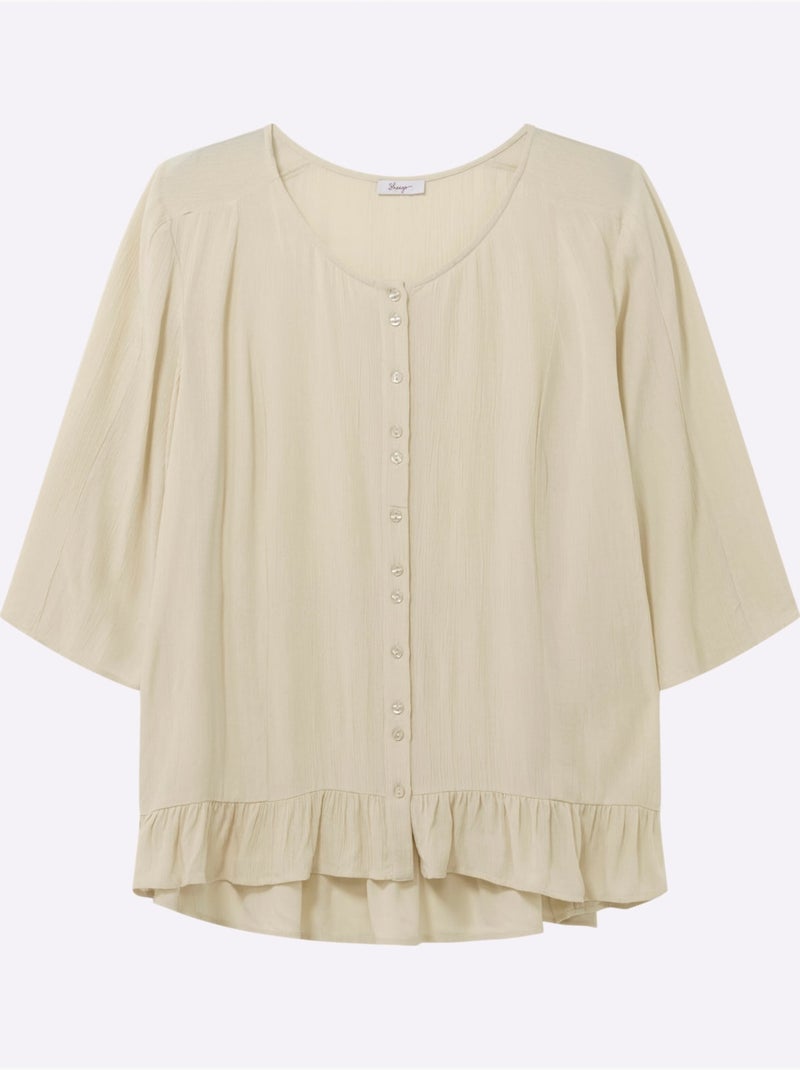 Chemisier Froissé Volants Fantaisie - Taille Standard - Sheego Sable - Kiabi