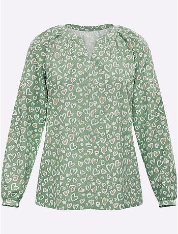 Chemisier fronce légère à l'encolure - taille standard - moda vilona