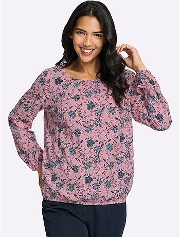 Chemisier Fronce Légère à L'encolure - Taille Standard - Moda Vilona