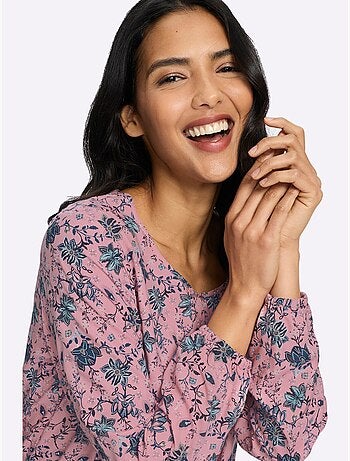 Chemisier Fronce Légère à L'encolure - Taille Standard - Moda Vilona