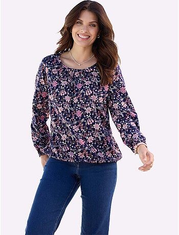 Chemisier Fronce Légère à L'encolure - Taille Standard - Moda Vilona