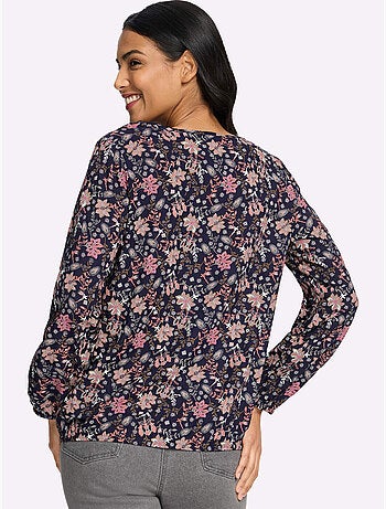 Chemisier Fronce Légère à L'encolure - Taille Standard - Moda Vilona