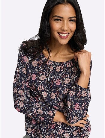 Chemisier Fronce Légère à L'encolure - Taille Standard - Moda Vilona