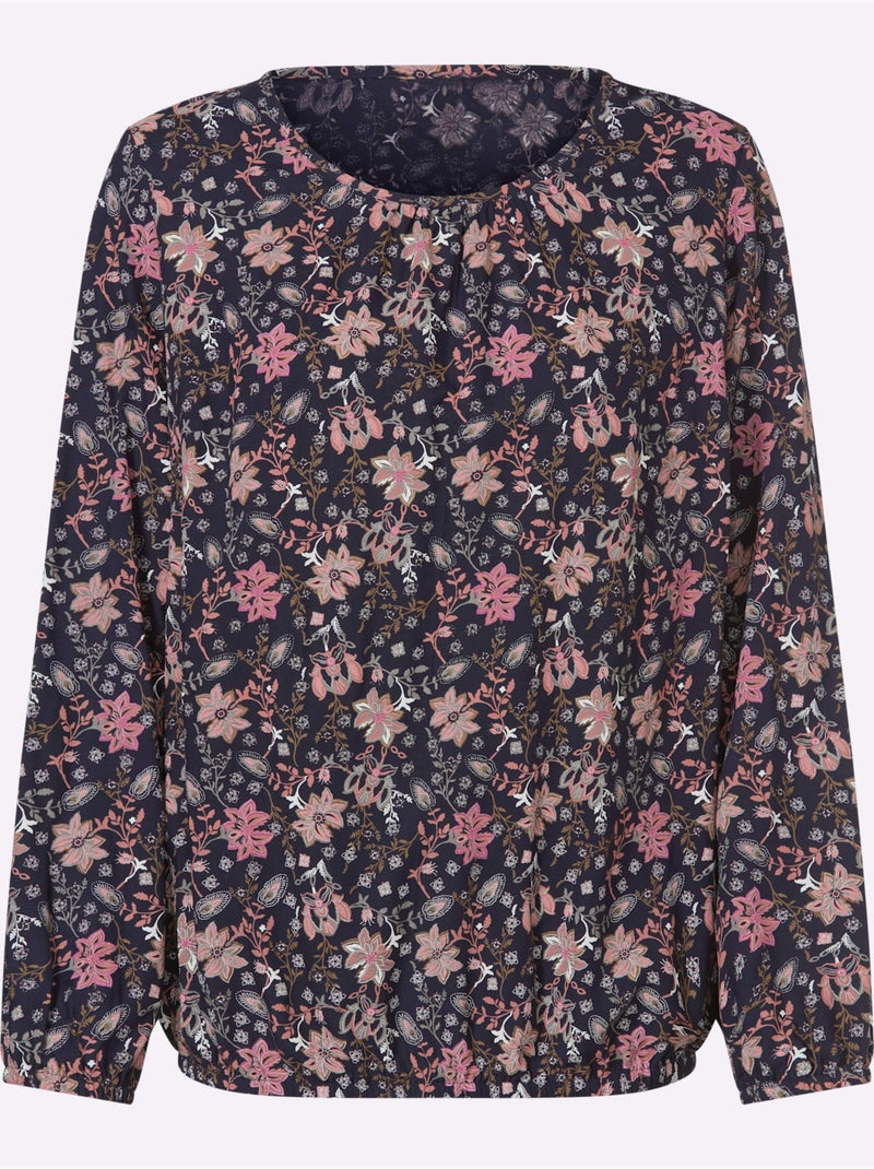 Chemisier Fronce Légère à L'encolure - Taille Standard - Moda Vilona Bleu Rose foncé - Kiabi