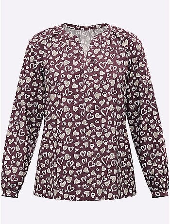Chemisier fronce légère à l'encolure - taille standard - moda vilona