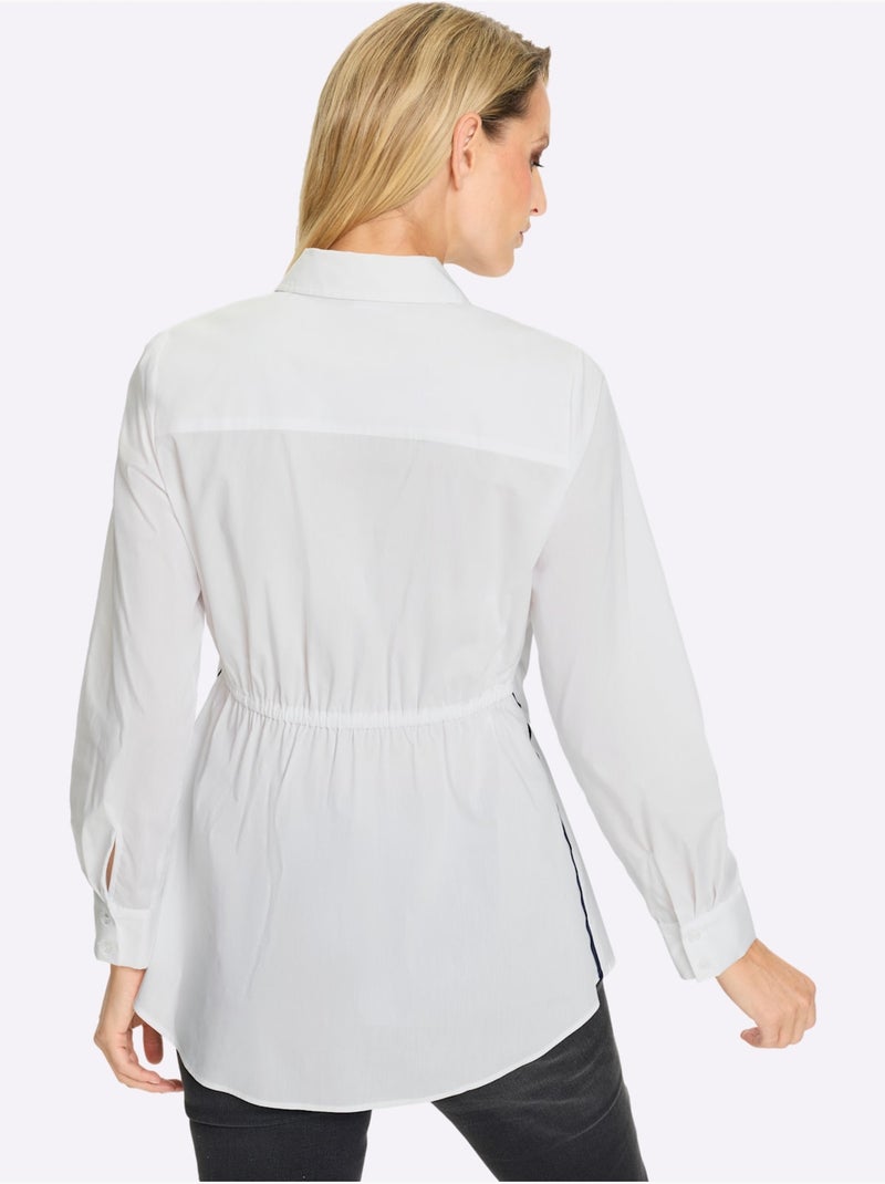 Chemisier Fronces à La Taille, Effet Noué - Taille Standard - Helline Blanc - Kiabi