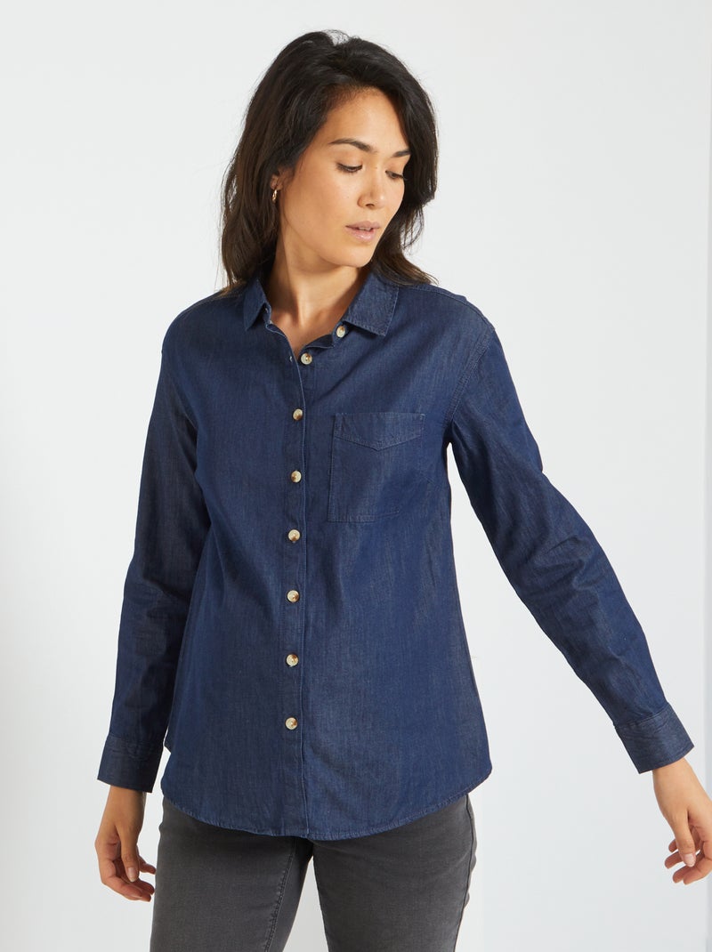 Chemisier grossesse en denim Bleu foncé - Kiabi