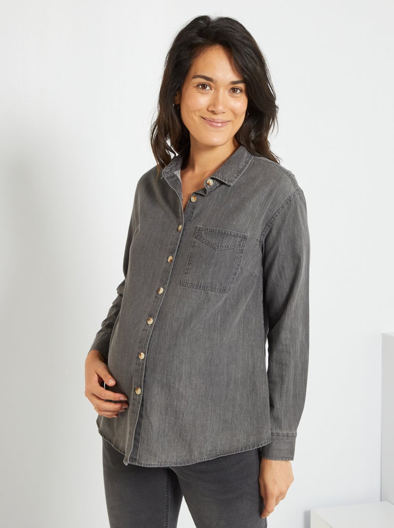 Chemisier grossesse en denim Gris - Kiabi