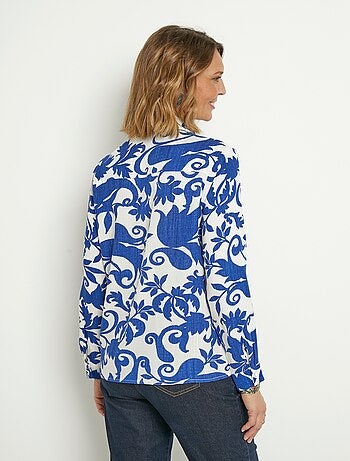 Chemisier imprimé bucolique manches longues