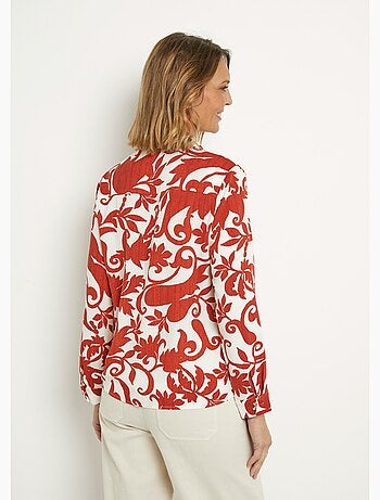 Chemisier imprimé bucolique manches longues