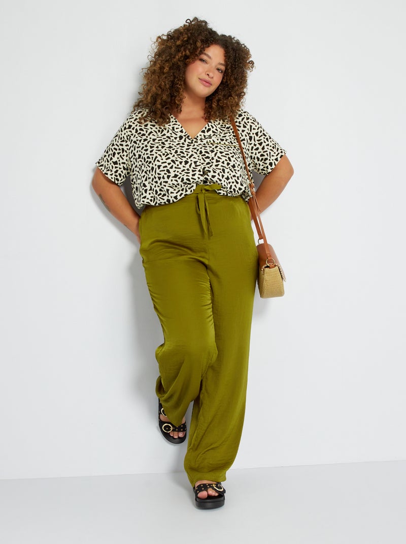 Chemisier imprimé col tailleur Blanc - Kiabi